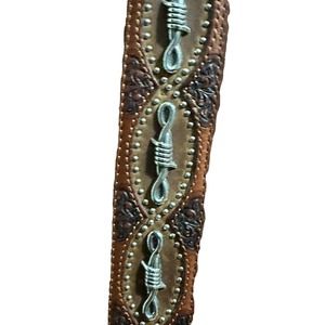 fashionable men’s leather belt with metal loops designs 36 inch